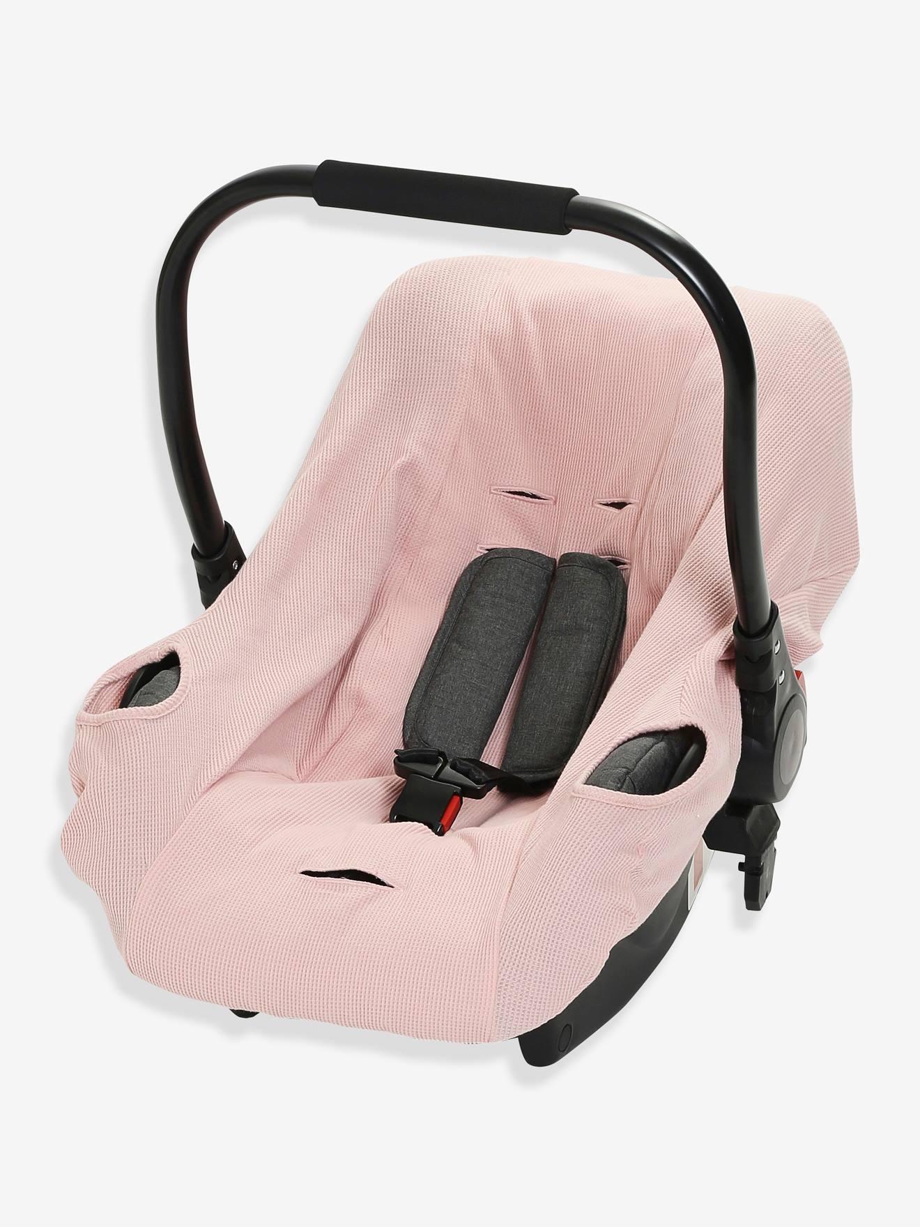 Elasticated Cover for Group 0+ Car Seat pink medium solid