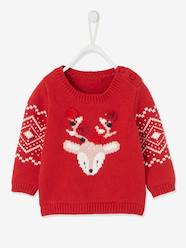 Baby-Jumpers, Cardigans & Sweaters-Jumpers-Unisex Christmas Jumper, Reindeer, for Babies
