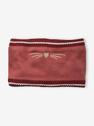 Girls-Accessories-Rib Knit Snood with Embroidered Cat