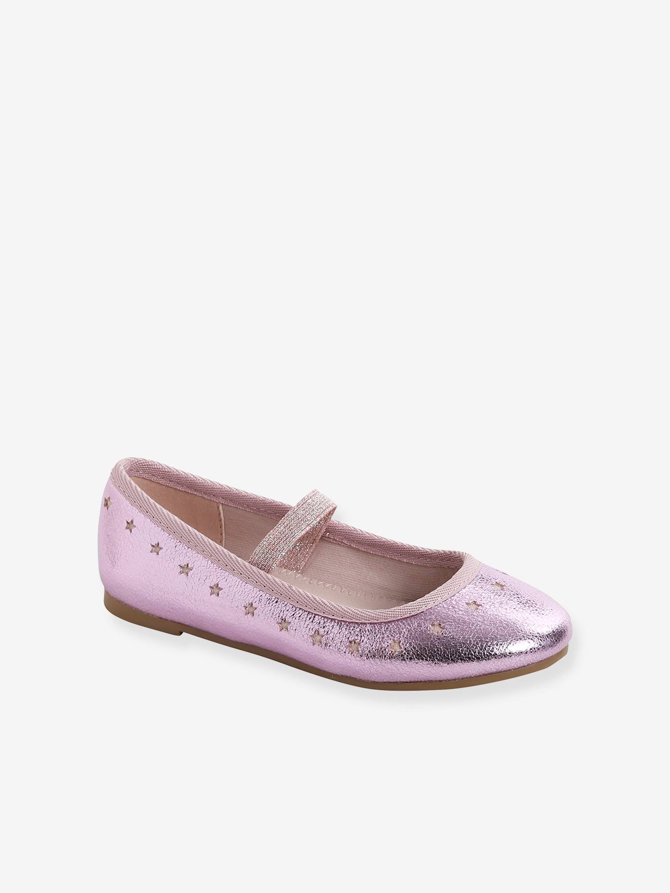Iridescent Mary Jane Shoes for Girls rose