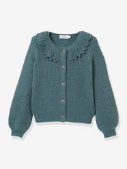 Cardigan with Fancy Collar for Girls, by CYRILLUS
