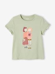 Girls-Tops-T-Shirt with Bicycle Motif for Girls