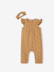 Baby-Dungarees & All-in-ones-Jumpsuit + Headband Set, for Baby Girls