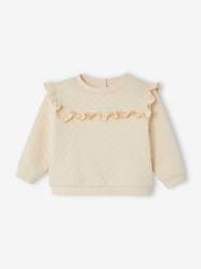Baby-Jumpers, Cardigans & Sweaters-Quilted Sweatshirt with Ruffles for Babies