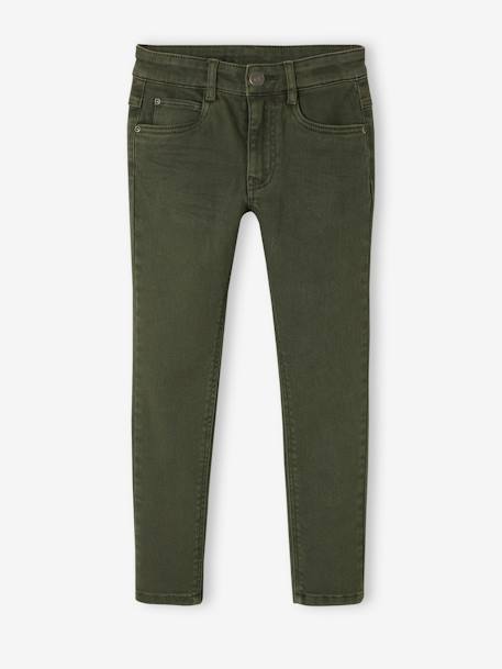 NARROW Hip, MorphologiK Slim Leg Coloured Trousers, for Boys beige+chocolate+grey green+khaki+sky blue+slate blue 