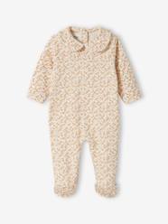 -Floral Sleepsuit in Interlock Fabric for Babies