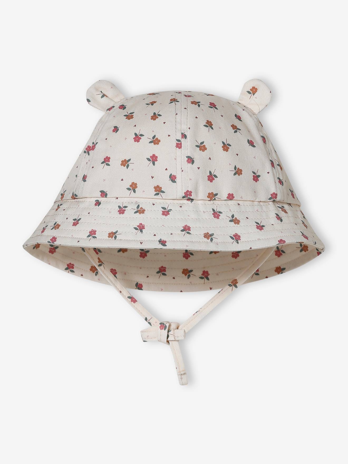 Printed Bucket Hat for Baby Girls ecru