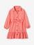 Shirt Dress with Ruffles for Girls coral 