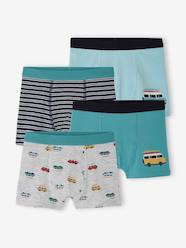 Boys-Pack of 4 "Van" Stretch Boxers in Organic Cotton for Boys