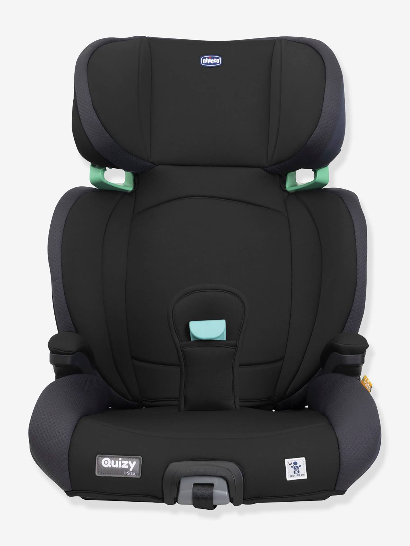 Quizy i-Size Air Car Seat by CHICCO, 100 to 150 cm, Equivalent to Group 2/3 Seat black