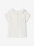 Rib Knit T-Shirt with Frilled Collar for Babies ecru 