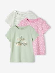 Pack of 3 Assorted T-shirts, Iridescent Details for Girls