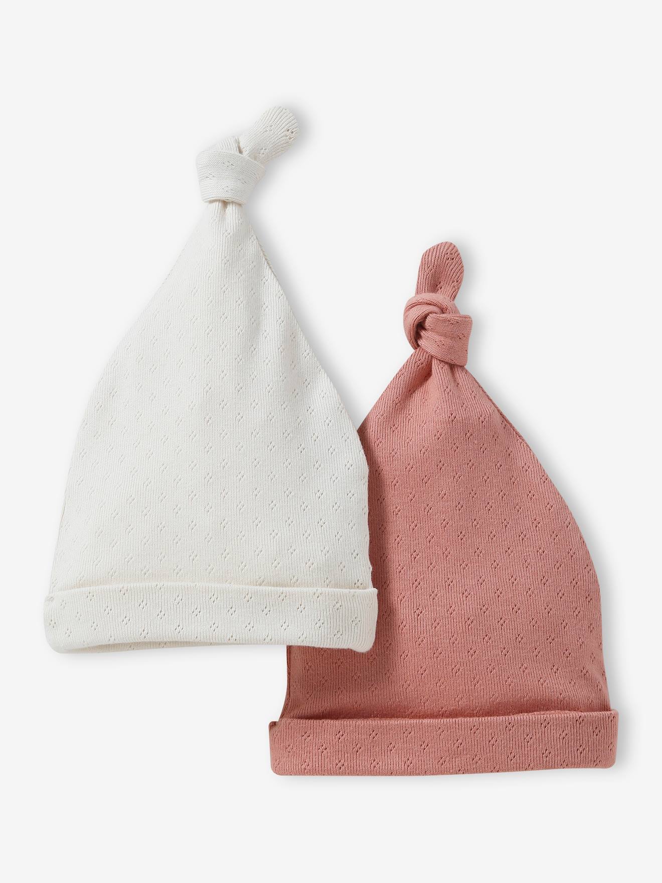 Pack of 2 Beanies for Babies pale pink