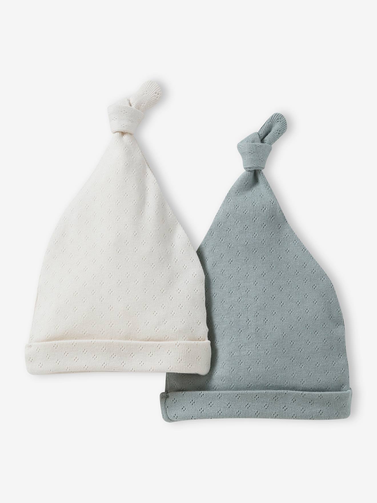 Pack of 2 Beanies for Babies ecru