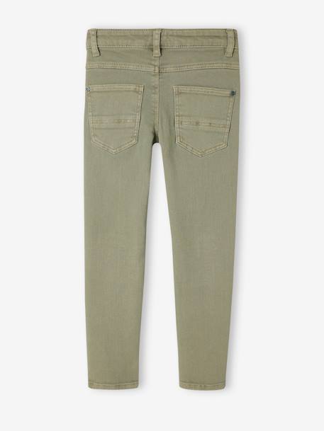 NARROW Hip, MorphologiK Slim Leg Coloured Trousers, for Boys beige+chocolate+grey green+khaki+sky blue+slate blue 