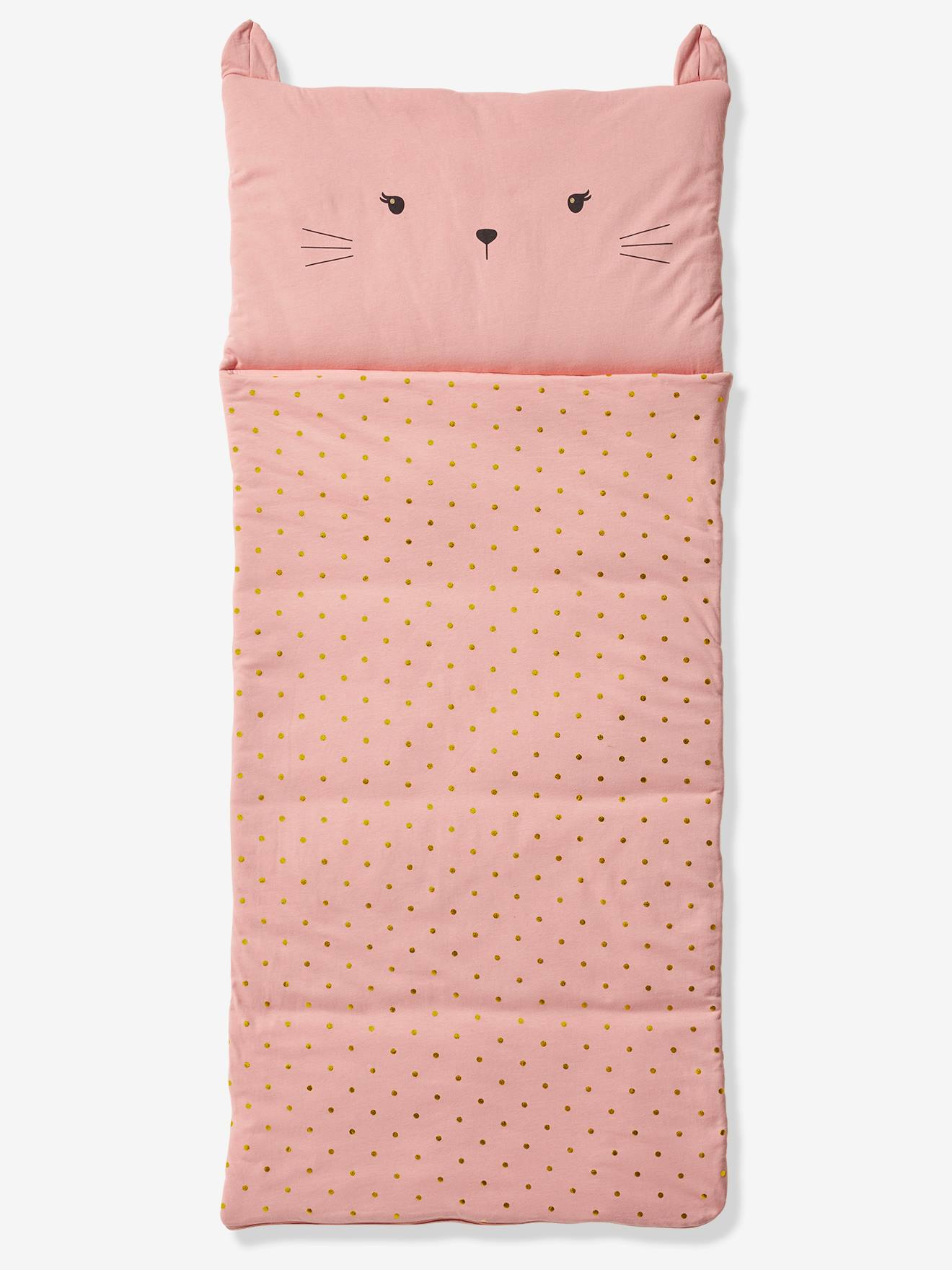 Cat Sleeping Bag, with Recycled Cotton rose