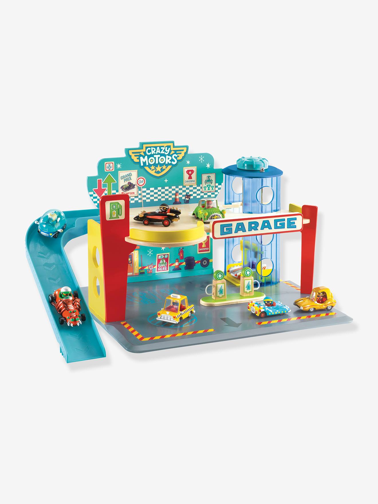Crazy Motors Garage by DJECO - multicoloured, Toys | Vertbaudet