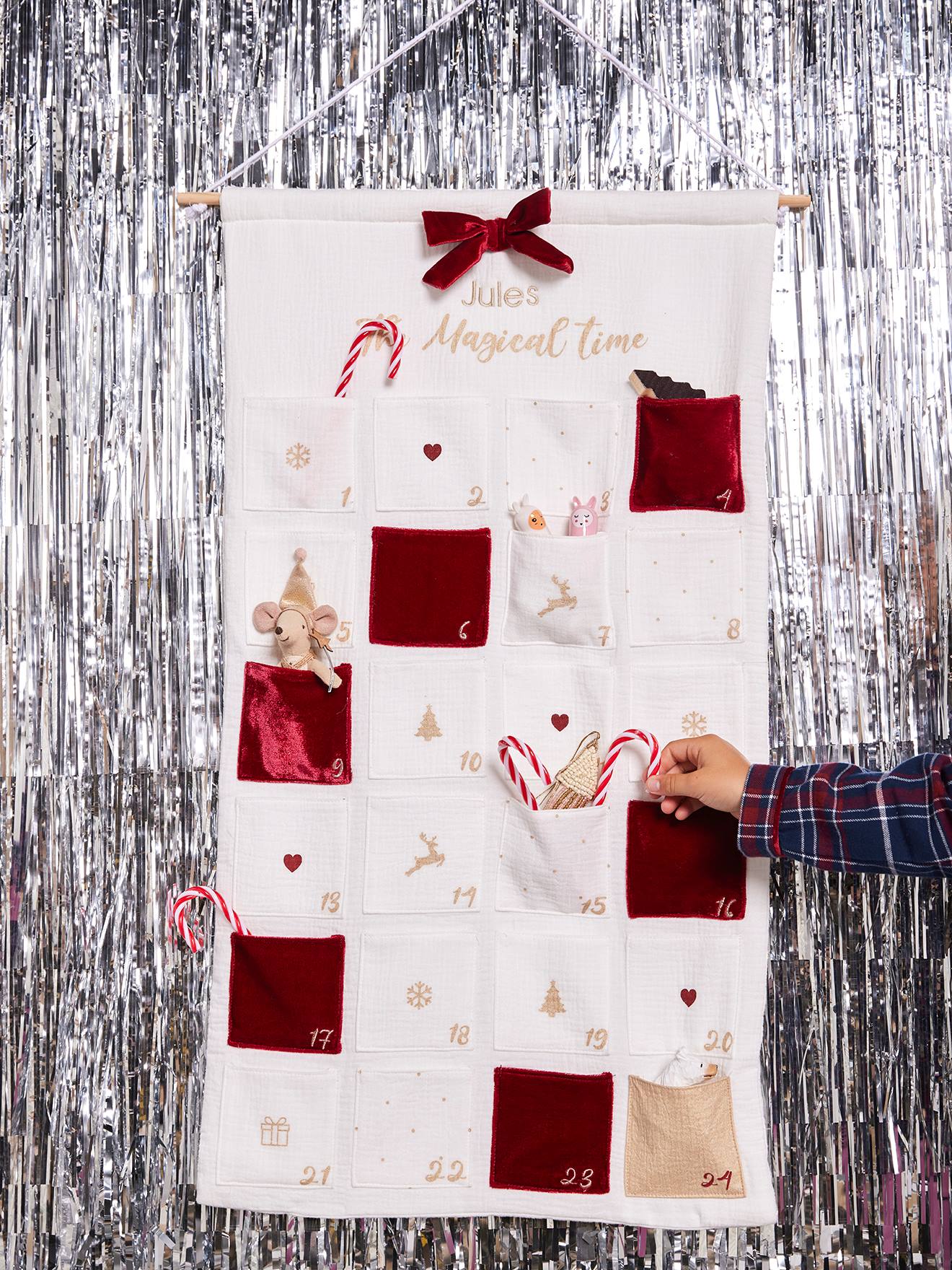 Customisable cotton muslin Advent calendar ecru