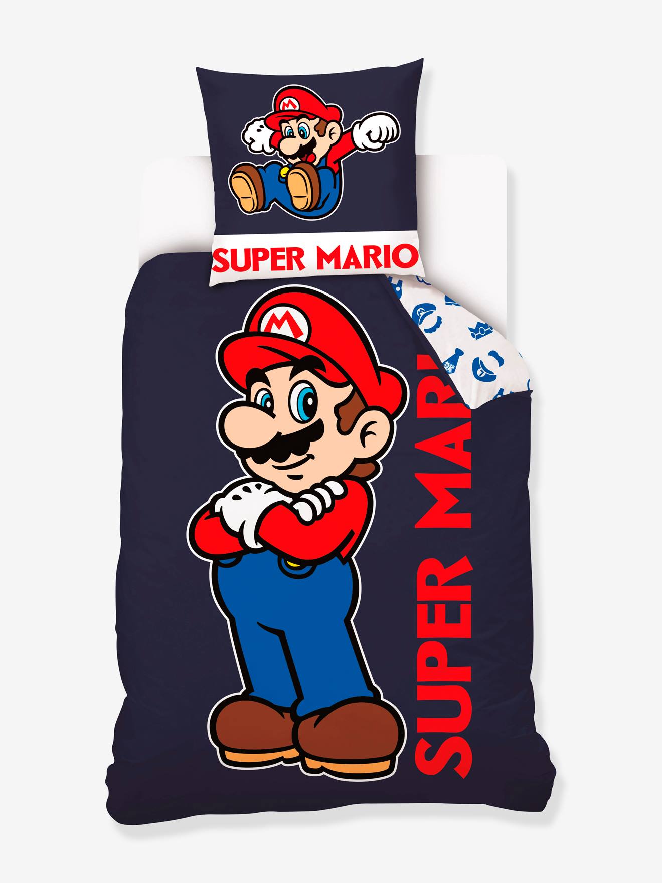 Children's duvet cover and pillowcase set Super Mario