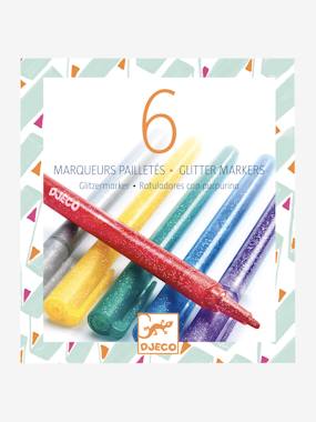 6 Glitter Felt Tips by DJECO multi