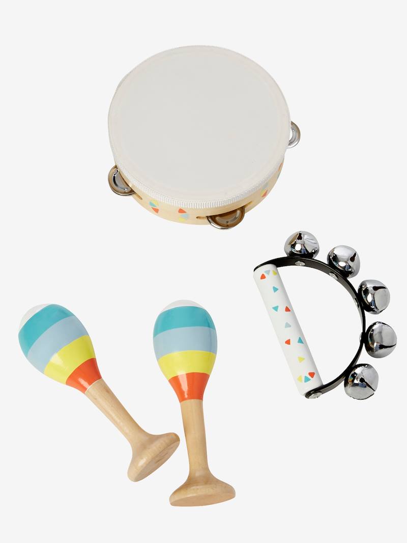 Set of Maracas, Tambourine, Tambourine with Rattles FSC® Certified