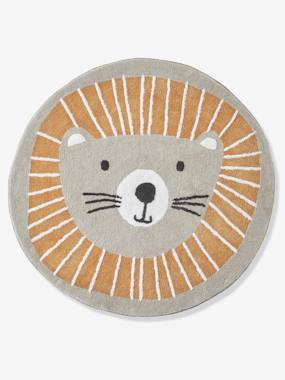 Washable Round Rug Lion