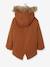 Plush-Lined Parka for Boys Brown 