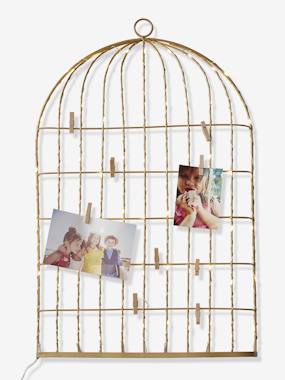 Picture in Light-Up Metal Bird Cage gold