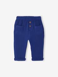 Baby boy's cotton muslin trousers