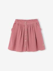-Coloured Skirt in Cotton Gauze, for Girls