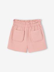 -Girl's paperbag shorts in twill