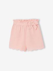 -Frilly girls' shorts in cotton gauze