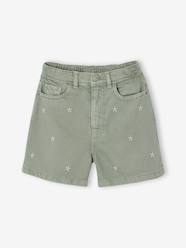 -Embroidered girl's short