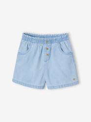 Girls-Easy-to-Put-On Light Denim Shorts, for Girls