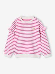 -Sailor-type Sweatshirt with Ruffles on the Sleeves, for Girls