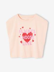 Girls' cropped t-shirt with short, padded sleeves