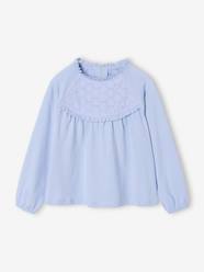 Girls-Top with Detail in Broderie Anglaise, for Girls