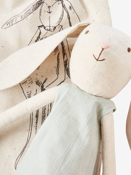 Linen Cuddly Toy, My Friend Mr Rabbit Beige+Multi 