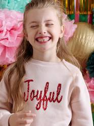 -Christmas Sweatshirt with Sequinned Message for Girls