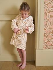 Girls-Leopard Dressing Gown for Children, with Recycled Cotton