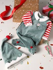 Baby-Pyjamas-Unisex Christmas Set, Sleepsuit + Beanie, for Babies