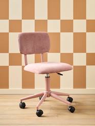 Bedroom Furniture & Storage-Furniture-Velour Desk Chair with Castors for Children
