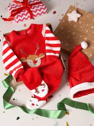 Baby-Pyjamas-Christmas Gift Set for Babies: Velour Sleepsuit + Beanie