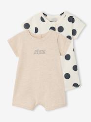 -Newborn set of 2 playsuits in organic cotton