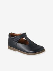 Girls' leather mary janes with touch-and-close fastening