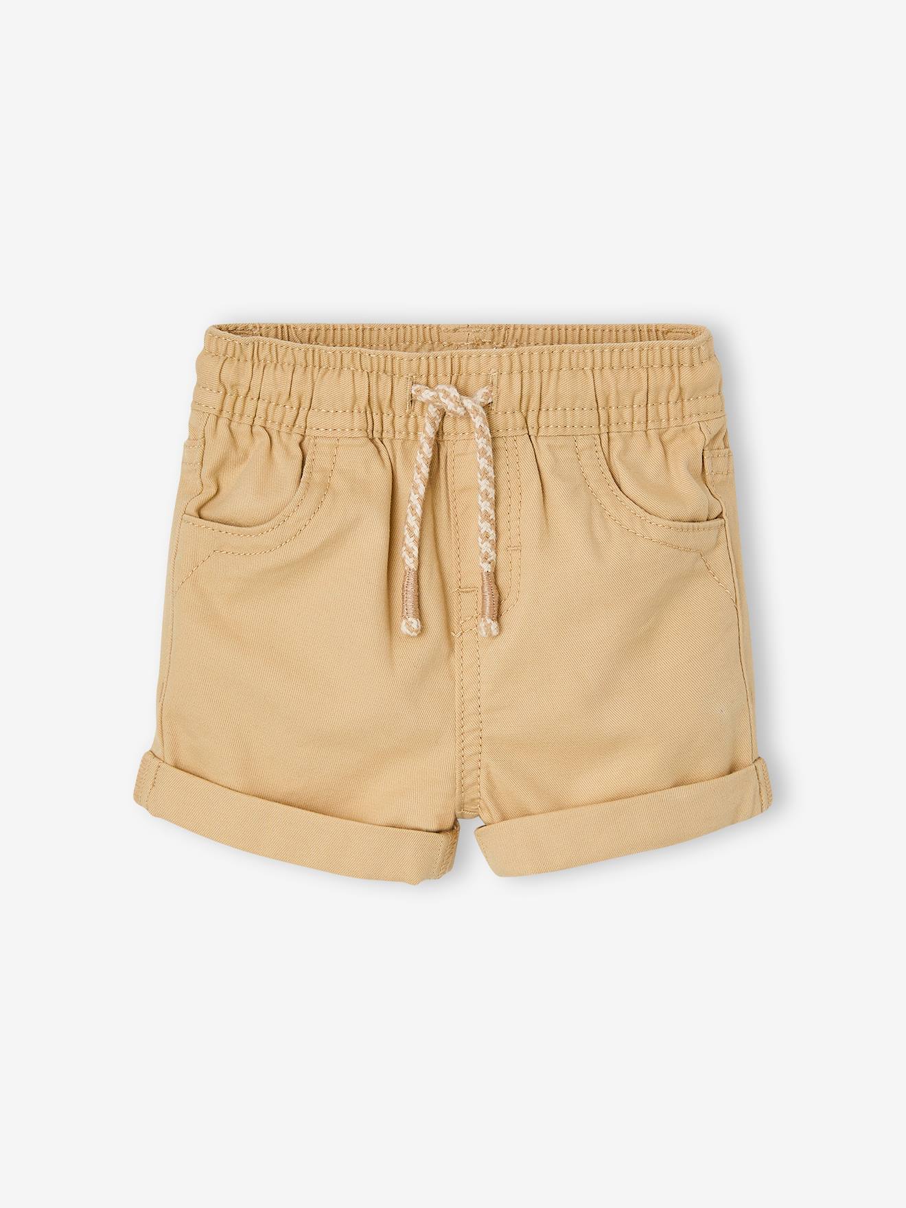Twill Shorts with Elasticated Waistband, for Baby Boys