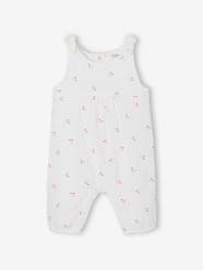 Baby-Jumpsuit for Newborn Babies, Embroidery in Cotton Gauze