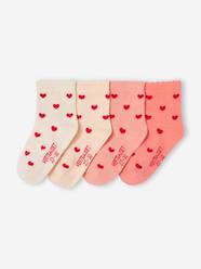 Girls-Pack of 4 girls' heart socks