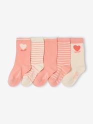 Pack of 5 Pairs of Heart Socks for Girls