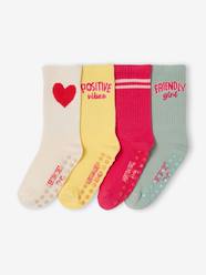 Pack of 4 non-slip socks for girls